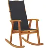 vidaXL Chaise à bascule avec coussins Bois d'acacia massif