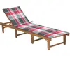 vidaXL Chaise longue pliable avec coussin Bois d'acacia solide
