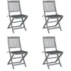 vidaXL Chaises pliables d'extérieur 4 pcs avec coussins Bois d'acacia