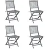 vidaXL Chaises pliables d'extérieur 4 pcs avec coussins Bois d'acacia