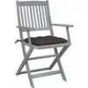 vidaXL Chaises pliables d'extérieur lot de 2 et coussins Bois d'acacia