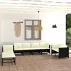 vidaXL Salon de jardin 10 pcs avec coussins Résine tressée Noir
