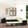 vidaXL Salon de jardin 12 pcs avec coussins Résine tressée Noir