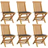 vidaXL Chaises de jardin avec coussins anthracite 6 pcs Bois de teck