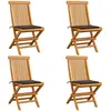 vidaXL Chaises de jardin avec coussins taupe 6 pcs Bois de teck massif