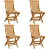 vidaXL Chaises de jardin avec coussins beige 6 pcs Bois de teck massif