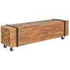 vidaXL Meuble TV 110x30x32,5 cm Bois de teck massif
