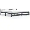 vidaXL Cadre de lit Gris foncé Bois de pin massif 200x200 cm