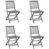 vidaXL Chaises pliables d'extérieur 6 pcs avec coussins Bois d'acacia