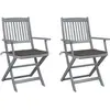 vidaXL Chaises pliables d'extérieur 6 pcs avec coussins Bois d'acacia