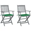 vidaXL Chaises pliables d'extérieur 6 pcs avec coussins Bois d'acacia