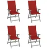 vidaXL Chaises inclinables de jardin 4 pcs avec coussins Bois d'acacia