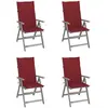 vidaXL Chaises inclinables de jardin 4 pcs avec coussins Bois d'acacia
