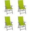 vidaXL Chaises inclinables de jardin 4 pcs avec coussins Bois d'acacia