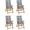 vidaXL Chaises inclinables de jardin lot de 4 et coussins Bois acacia
