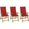 vidaXL Chaises inclinables de jardin lot de 4 et coussins Bois acacia