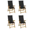 vidaXL Chaises inclinables de jardin 4 pcs avec coussins Bois d'acacia