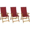 vidaXL Chaises inclinables de jardin 4 pcs avec coussins Bois d'acacia