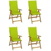 vidaXL Chaises inclinables de jardin lot de 4 et coussins Bois acacia
