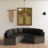 vidaXL Salon de jardin 4 pcs avec coussins Résine tressée Gris