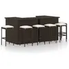 vidaXL - 8-delige - Tuinbarset - met - kussens - poly - rattan - bruin