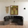 vidaXL Salon de jardin 6 pcs avec coussins Résine tressée Gris