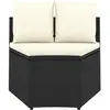 vidaXL Salon de jardin 5 pcs avec coussins Résine tressée Noir