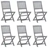 vidaXL Chaises pliables d'extérieur 6 pcs Bois d'acacia solide
