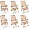 vidaXL Chaises inclinables de jardin 6 pcs Bois de teck solide