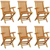 vidaXL Chaises pliables de jardin 6 pcs Bois de teck solide