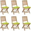 vidaXL Chaises pliables de jardin lot de 6 avec coussins Bois d'acacia