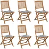 vidaXL Chaises pliables de jardin lot de 6 avec coussins Bois d'acacia