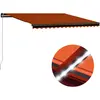 vidaXL Auvent manuel rétractable avec LED 450x300 cm Orange et marron