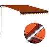 vidaXL Auvent manuel rétractable avec LED 350x250 cm Orange et marron