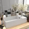 vidaXL Lavabo de salle de bain avec trop-plein Céramique Blanc mat
