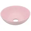 vidaXL Lavabo de salle de bain Céramique Rose mat Rond