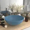 vidaXL Lavabo de salle de bain Céramique Bleu clair Rond