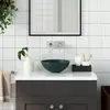 vidaXL Lavabo de salle de bain Céramique Vert foncé Rond