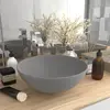 vidaXL Lavabo de salle de bain Céramique Gris clair Rond