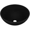 vidaXL Lavabo rond de salle de bain Noir mat 32,5x14 cm Céramique