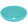 vidaXL Lavabo ovale de luxe Vert clair mat 40x33 cm Céramique