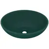 vidaXL Lavabo ovale de luxe Vert foncé mat 40x33 cm Céramique