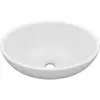 vidaXL Lavabo ovale de luxe Blanc mat 40x33 cm Céramique