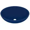 vidaXL Lavabo ovale de luxe Bleu foncé mat 40x33 cm Céramique
