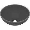 vidaXL Lavabo rond de luxe de salle Gris foncé mat 32,5x14cm Céramique