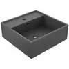vidaXL Lavabo carré à trop-plein Gris foncé mat 41x41 cm Céramique
