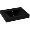 vidaXL Lavabo avec trou de robinet Noir mat 60x46 cm Céramique