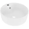vidaXL Lavabo de luxe avec trop-plein Blanc mat 36x13 cm Céramique