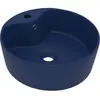 vidaXL Lavabo de luxe avec trop-plein Bleu foncé mat 36x13cm Céramique