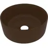 vidaXL Lavabo rond de luxe Marron foncé mat 40x15 cm Céramique